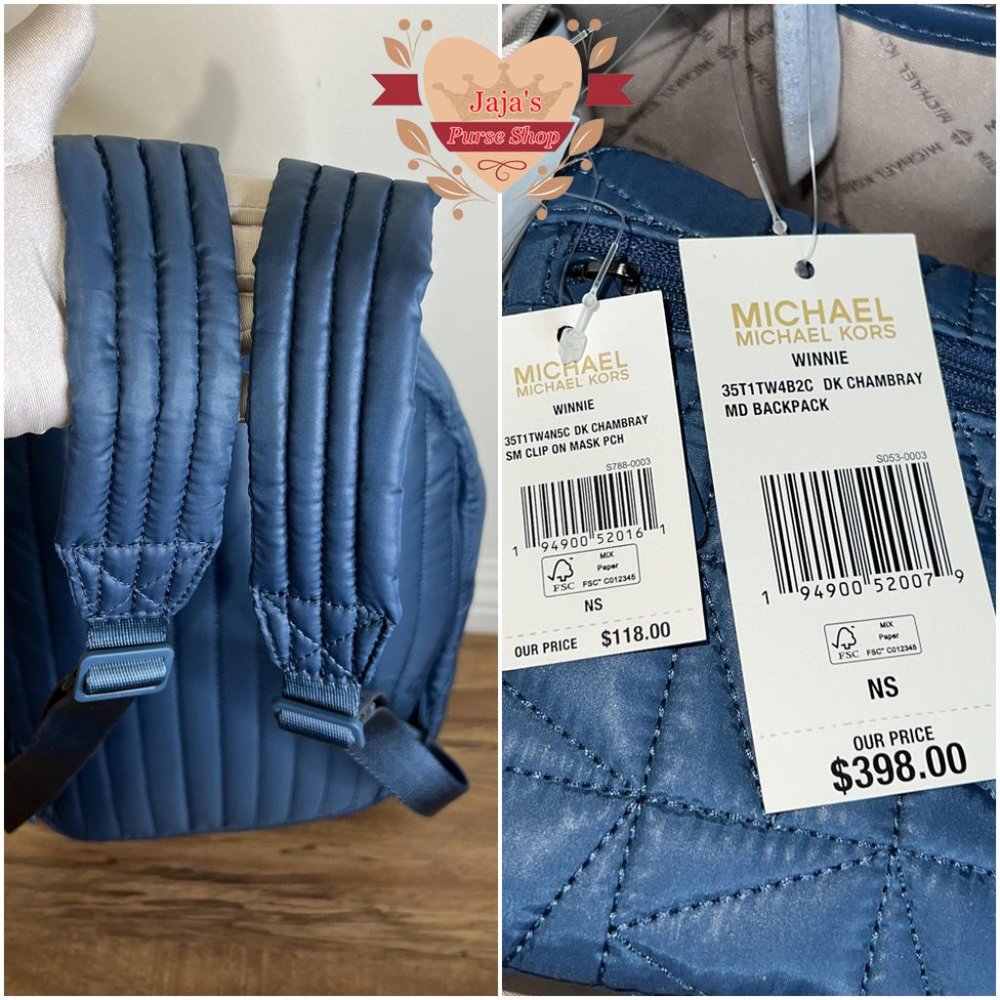 💙Michael Kors Quilted Fabric-Nylon Backpack & Pouch💙 - Picture 5 of 17